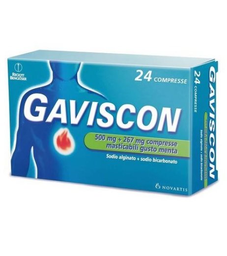 Gaviscon Trattamento contro il bruciore di stomaco occasionale Gusto Menta 500 mg 16 compresse masticabili